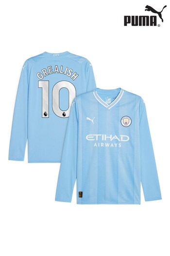 Puma verdes Blue Grealish - 10 Manchester City Home Long Sleeves Shirt (N04066) | £80