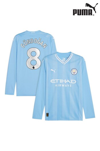 Puma Blue Gundogan - 8 Manchester City Home Long Sleeves Shirt (N04069) | £80