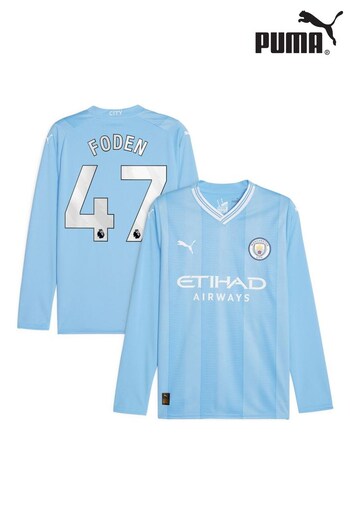 Puma Blue Foden - 47 Manchester City Home Long Sleeves Shirt (N04076) | £80