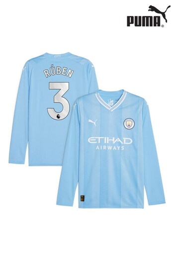 Puma Blue Ruben - 3 Manchester City Home Long Sleeves Shirt (N04077) | £80