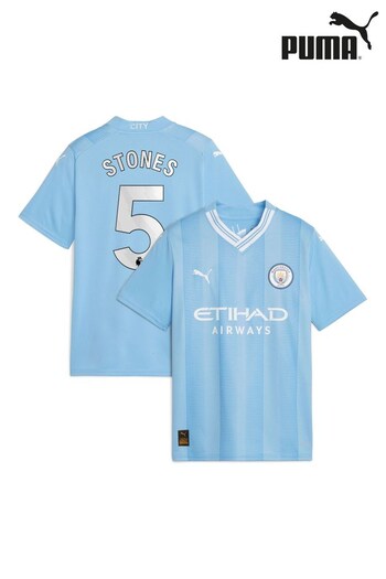Puma Light Blue Stones - 5 Kids Manchester City Home Replica 23/24 Football Shirt (N04082) | £75