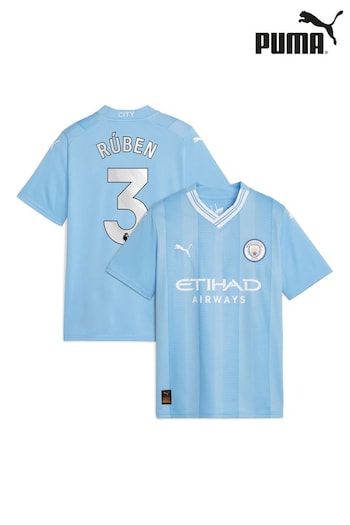 Puma Light Blue Ruben - 3 Kids Manchester City polo Replica 23/24 Football Shirt Kids (N04101) | £78