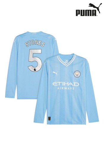Puma Blue Lewandowski - 9 Manchester City Home Long Sleeves Shirt Kids (N04102) | £98