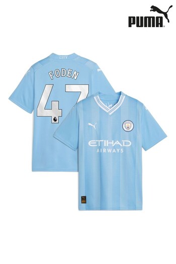 Puma Light Blue Foden - 47 Kids Manchester City Des Replica 23/24 Football Shirt Kids (N04113) | £78