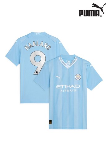 Puma Light Blue Haaland - 9 Womens Manchester City Home Replica 23/23 Football Shirt Womens (N04124) | £93