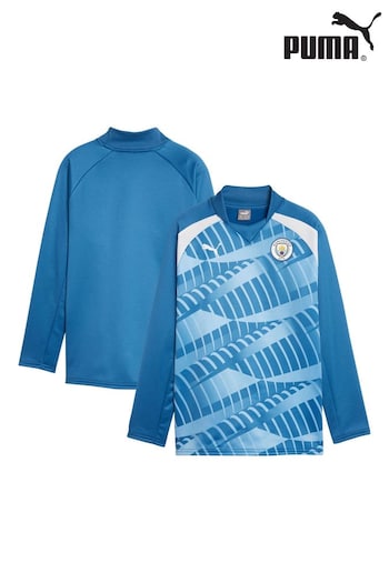 Puma WHITE Blue Manchester City Pre Match Sweat Top (N04130) | £50