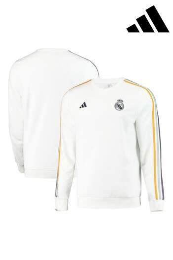 adidas White Real Madrid Training Sweat Top (N04154) | £65