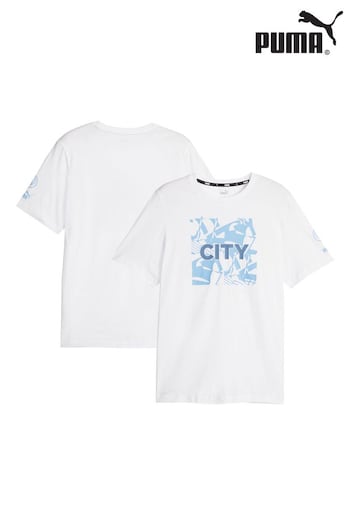 Puma White Manchester City Core T-Shirt (N04159) | £26