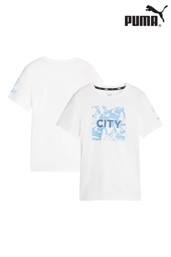 Puma White Manchester City Core T-Shirt (N04171) | £20