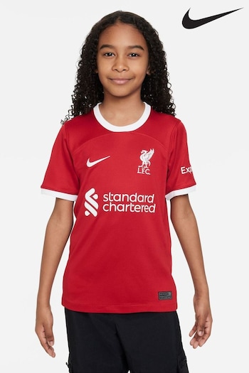 Nike Red Virgil - 4 Jr. Liverpool Stadium 23/24 Home Football Shirt (N04213) | £75
