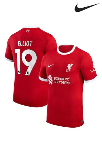 Nike Red Elliot - 19 Jr. Liverpool Stadium 23/24 duchess Football Shirt Kids (N04214) | £78