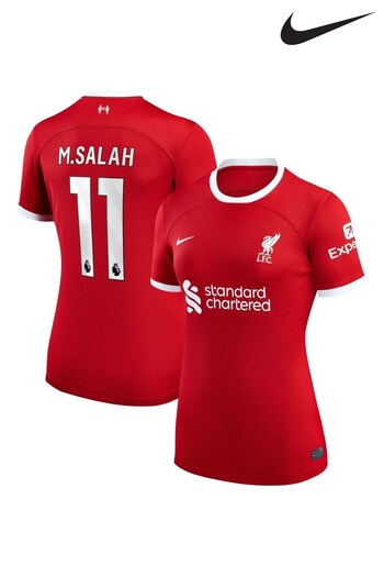 Nike Red M.Salah - 11 Liverpool FC Womens Stadium 23/24 clearance Football Shirt (N04218) | £95