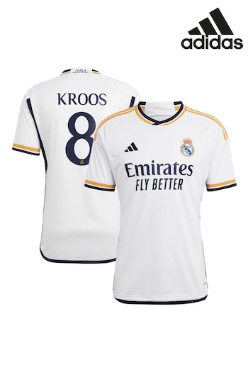 adidas White Real Madrid 2023-24 Home Shirt (N04259) | £98