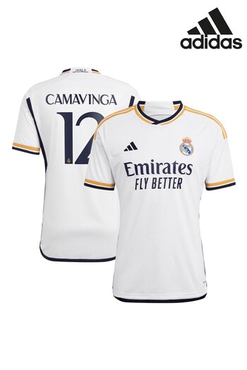 adidas White Real Madrid  2023-24 Home Shirt (N04260) | £98