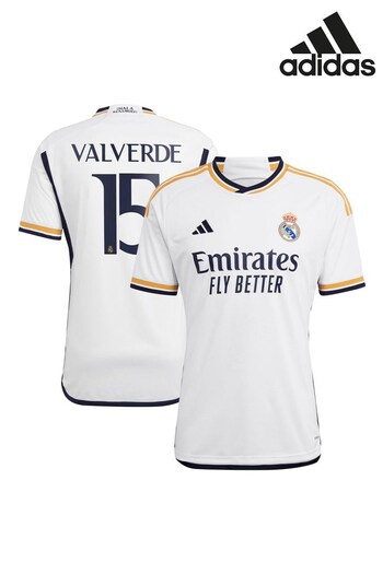 adidas White Real Madrid 2023-24 Home Shirt (N04261) | £98