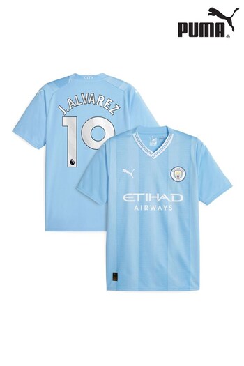 Puma Light Blue J.Alvarez - 19 Manchester City Home Replica 23/24 Football Shirt (N04301) | £93