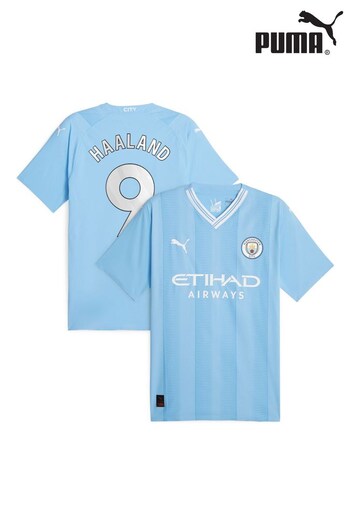 Puma Blue Haaland - 9 Manchester City Home Authentic Shirt (N04309) | £138