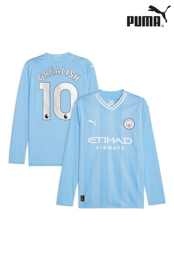 Puma Blue Saint-Maximin - 10 Manchester City Home Long Sleeves Shirt Kids (N04311) | £98
