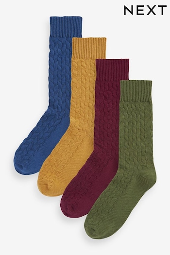 Bright 4 Pack Textured Heavyweight Socks (N04359) | £18