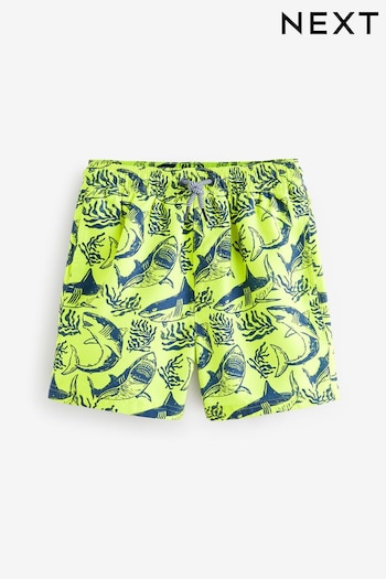 Yellow Shark Printed Swim Shorts high-neck (3mths-16yrs) (N04372) | £8 - £14