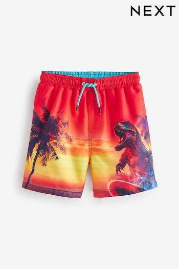 Orange Dino Printed Swim Shorts rick (3mths-16yrs) (N04374) | £8 - £14