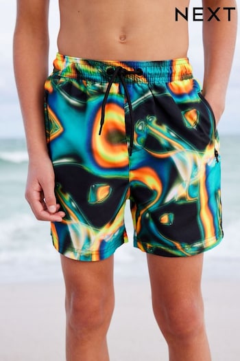 Black Heatmap Printed Swim versace Shorts (3-16yrs) (N04375) | £8 - £14