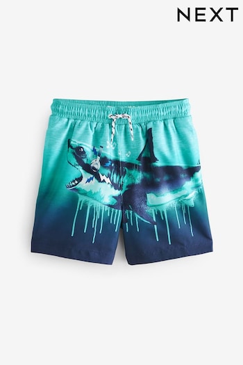 Aqua Shark Printed Swim Blu Shorts (3mths-16yrs) (N04376) | £8 - £14