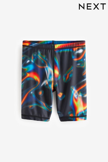 Black/Dark Longer Length Stretch Swim Shorts geschnittene (3-16yrs) (N04378) | £8 - £14