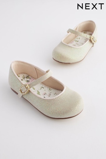 Ivory Gold Bridesmaid Occasion Mary Jane Shoes (N04387) | £19 - £21