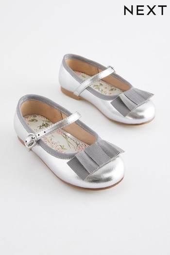 Silver Occasion Mary Jane Shoes (N04388) | £19 - £21