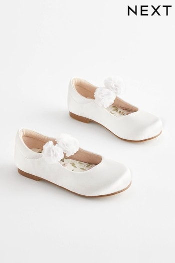 White Corsage Occasion Shoes Top (N04391) | £21 - £23