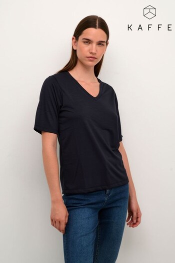 Kaffe Lise Half Sleeve Black T-Shirt (N04477) | £35