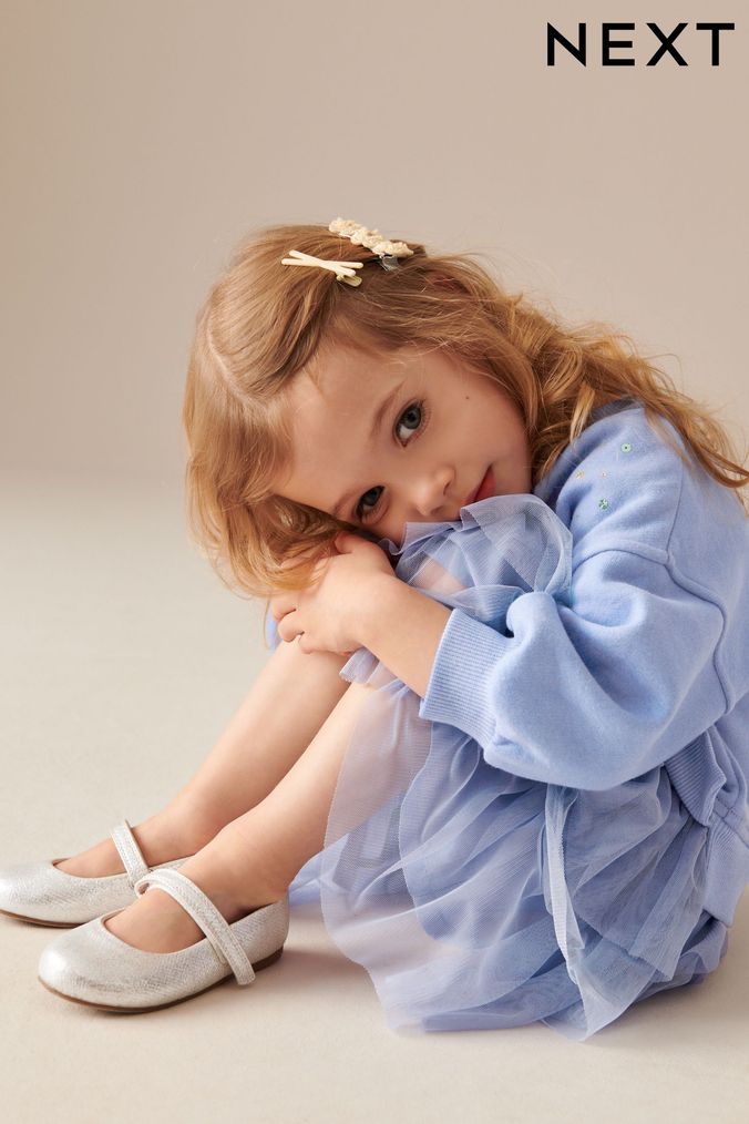 Silver sparkle flower girl deals shoes