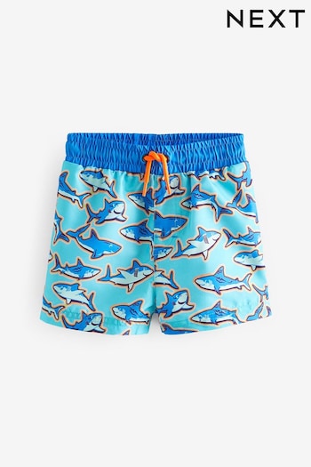 Blue Shark Printed Swim Shorts (3mths-7yrs) (N04557) | £6 - £10