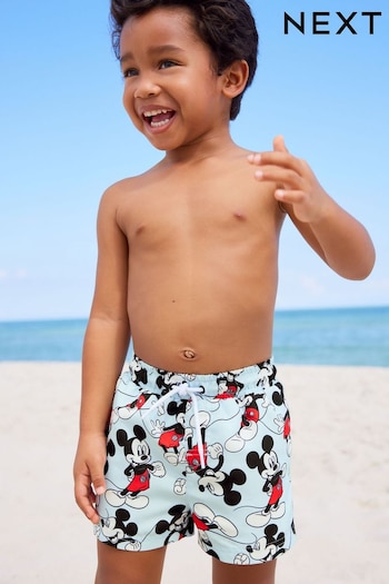 Blue Mickey Mouse Printed Swim Shorts College (3mths-7yrs) (N04559) | £8 - £12