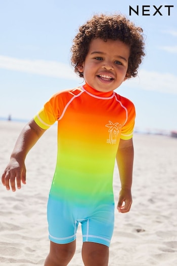 Rainbow Dip Dye Sunsafe All-In-One Swimsuit (3mths-7yrs) (N04684) | £12 - £16
