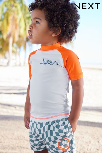 Orange Checkerboard Sunsafe Top and Shorts Set (3mths-7yrs) (N04701) | £14 - £18