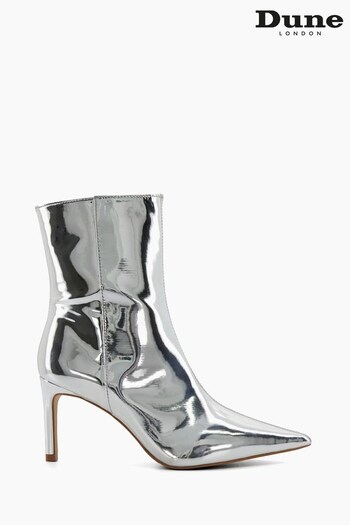 Dune London Silver Olexi Point Stiletto Boots (N04710) | £49