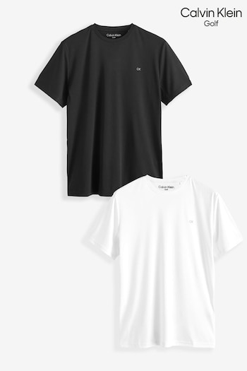 Calvin Azul Klein Golf White Tech T-Shirt 2 Pack (N04730) | £35