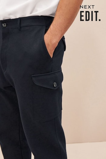 Navy Blue Edit Cargo Trousers (N04753) | £34