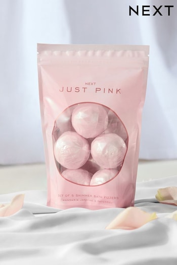 Just Pink Shimmer Bath Fizzers Set of 5 (N04797) | £12