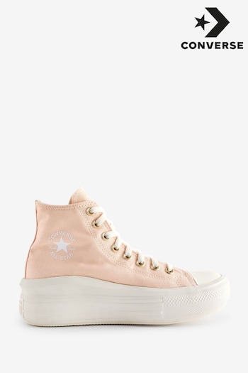 Converse cuando Light Pink Chuck Taylor All-Star Move High Top Trainers (N04819) | £80
