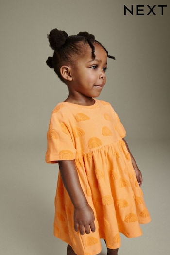 Orange Textured Towelling Dress (3mths-7yrs) (N04841) | £10 - £12