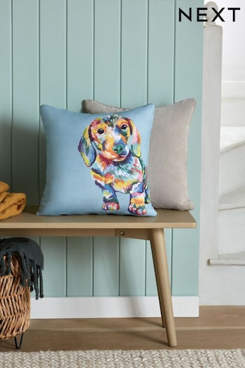 Multi Bright 43 x 43cm Sausage Dog Cushion (N04946) | £14