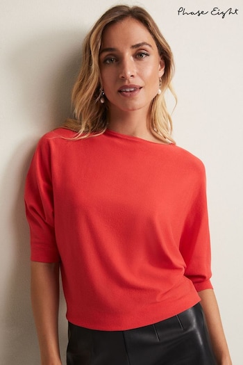 Phase Eight Red Cristine Batwing Jumper (N04978) | £49