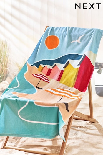 Multi Beach Scene Beach Towel (N05025) | £14