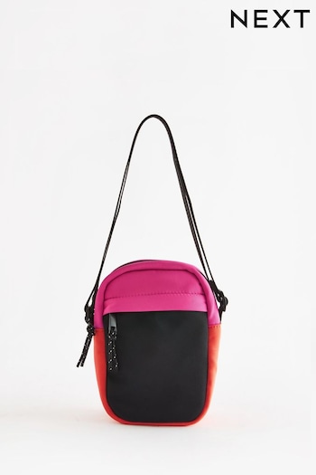 Pink/Orange Colourblock Cross-Body Bag (N05118) | £14