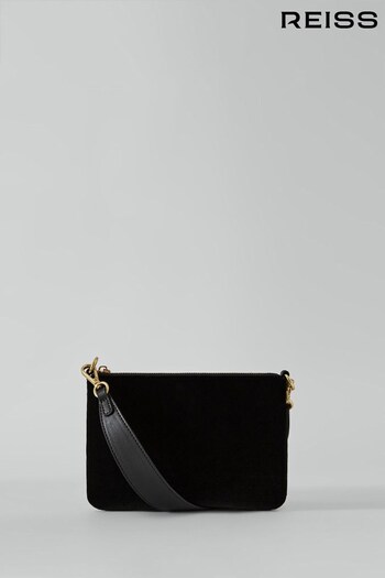 Reiss Black Bleeker Velvet Handbag (N05147) | £68