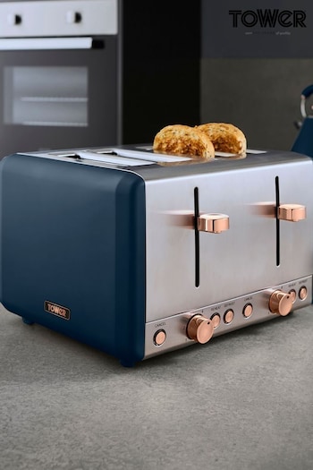 Tower Blue Cavaletto 4 Slice Toaster 1800W (N05168) | £50