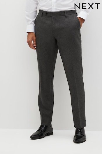 Grey Tailored Machine Washable Plain Front Smart Trousers Silver (N05169) | £20